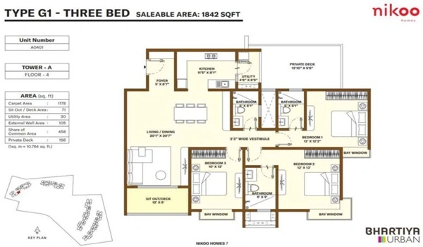 Bhartiya City Nikoo Homes 7 Floor Plan