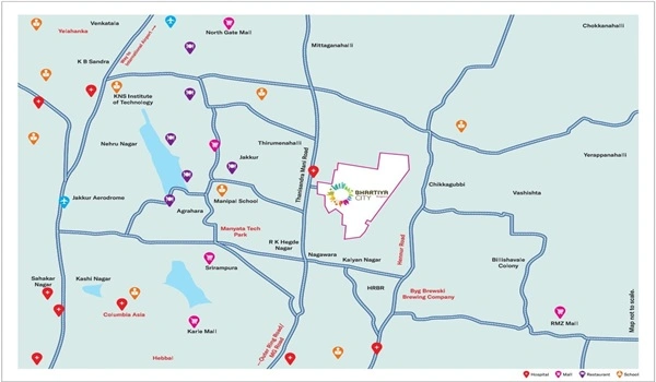 Bhartiya City Nikoo Homes 7 Location Map